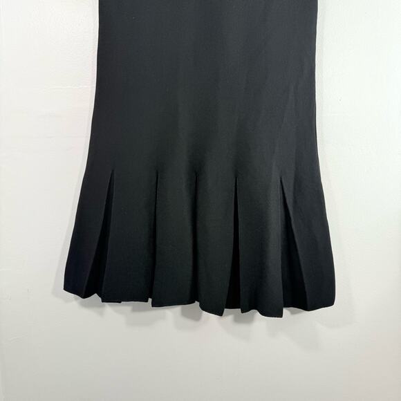 Zara Black White Gold Button Knit Box Pleat Mini Dress Size Small - Picture 14 of 15